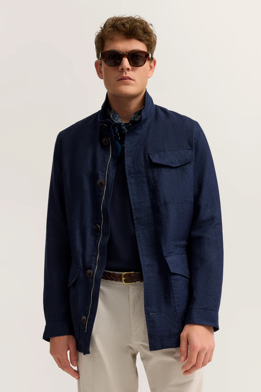 BUGATTI 100% LINEN UTILITY JACKET 11045