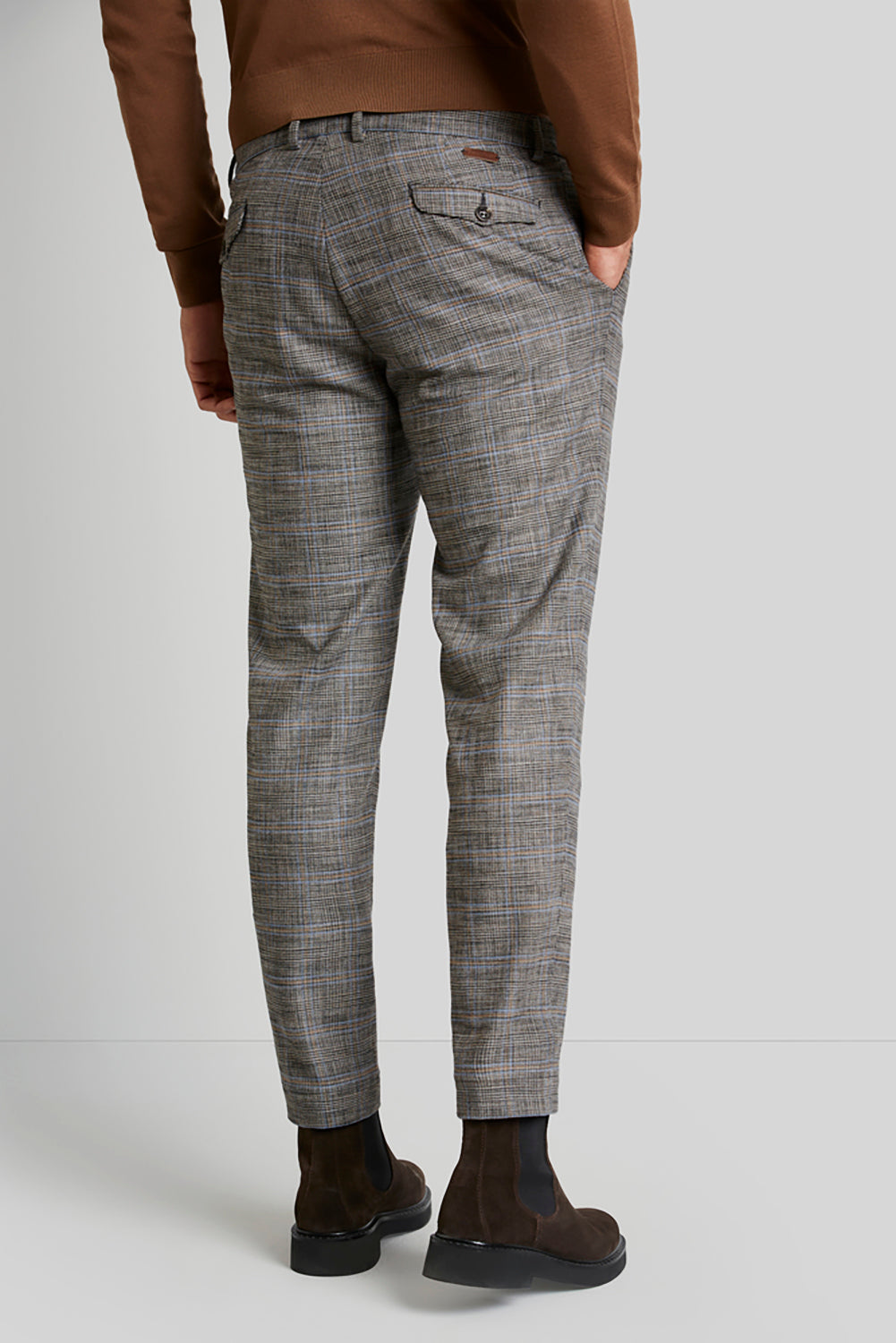 BUGATTI STRETCH TAPERED FIT POW CHECK TROUSER 46180