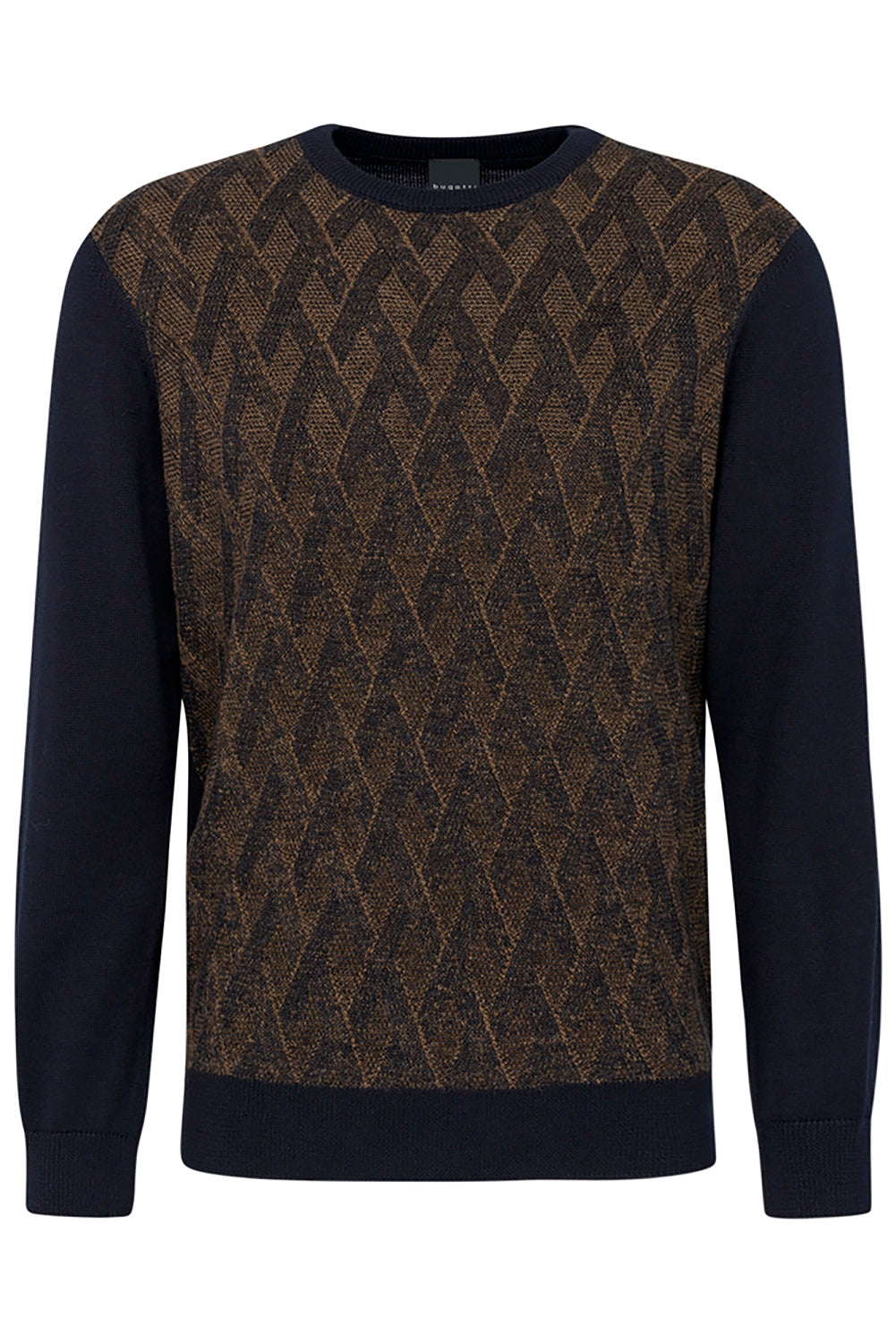 BUGATTI COTTON BLEND DIAMOND CREW NECK KNIT 65530B
