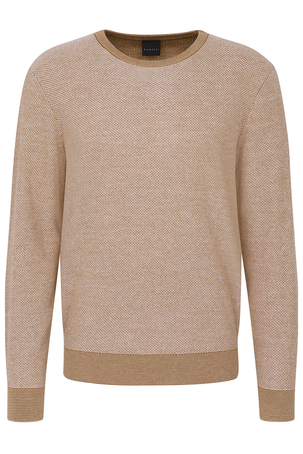 BUGATTI COTTON BLEND TEXTURED CREW NECK KNIT 65533B