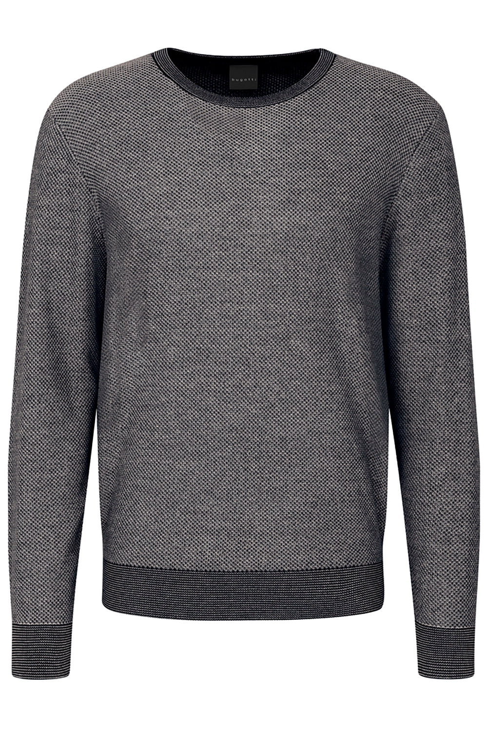 BUGATTI COTTON BLEND TEXTURED CREW NECK KNIT 65533B