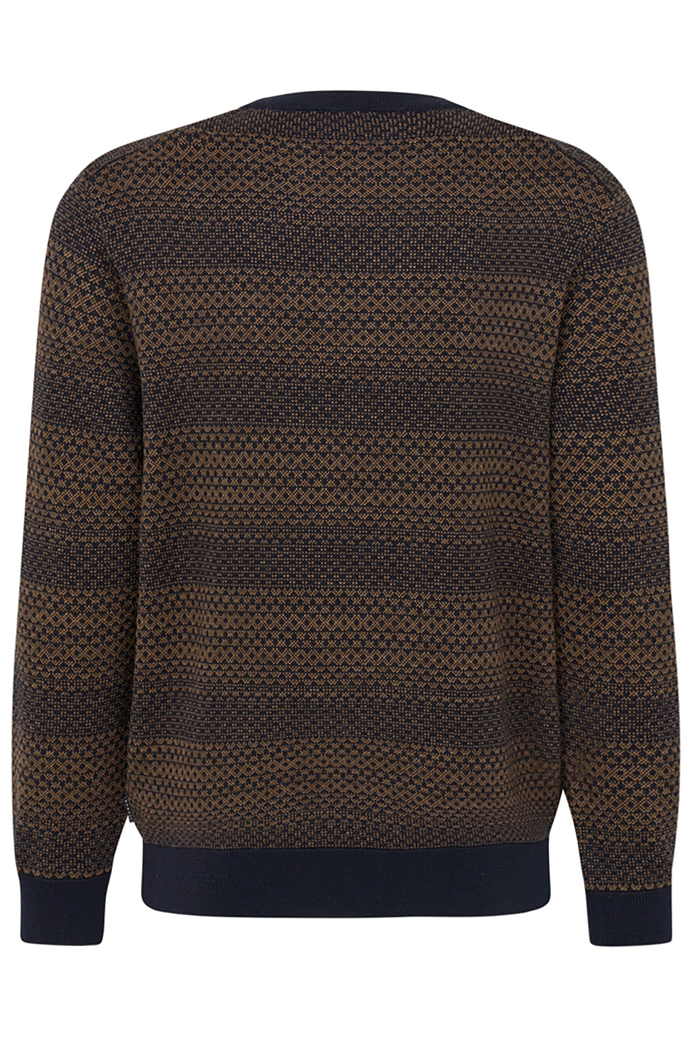 BUGATTI COTTON BLEND STRIPE DETAIL CREW NECK KNIT 65547B