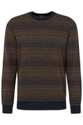 BUGATTI COTTON BLEND STRIPE DETAIL CREW NECK KNIT 65547B