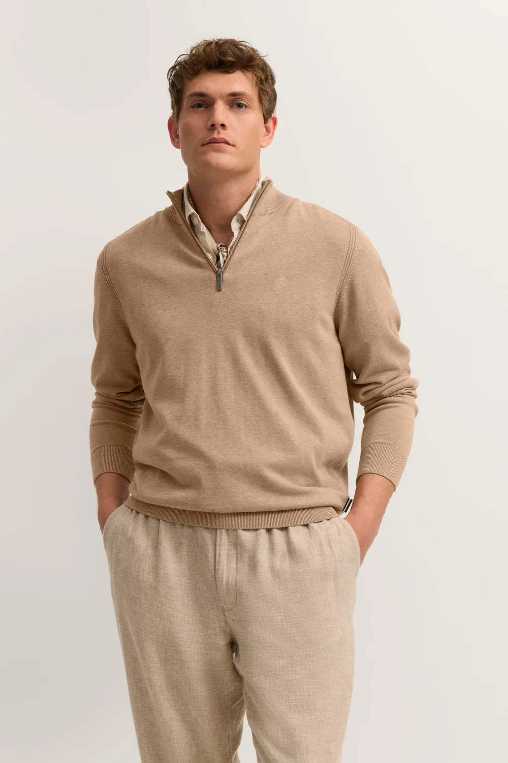 BUGATTI COTTON 1/4 ZIP KNIT 15510E