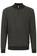 BUGATTI COTTON BLEND TEXTURED 1/4 ZIP NECK KNIT 65533BZ