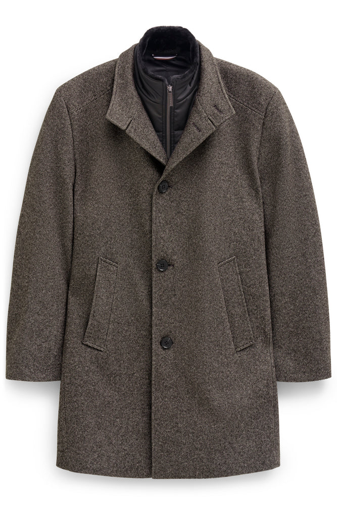 BUGATTI FAUX FUR COLLAR QUILTED GILET OVERCOAT 84204