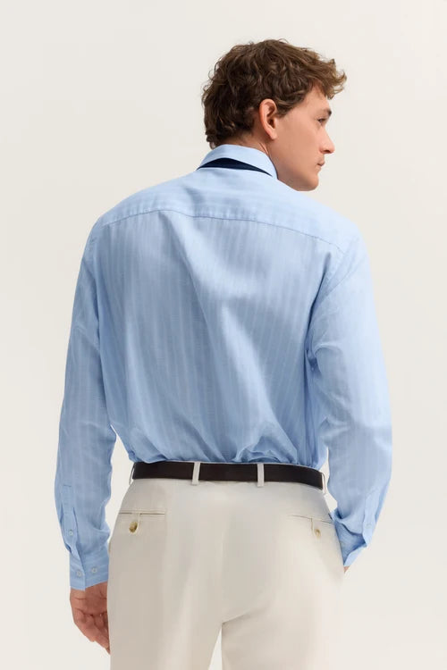 BUGATTI TENCEL LINEN MIX L/S SHIRT 18716E