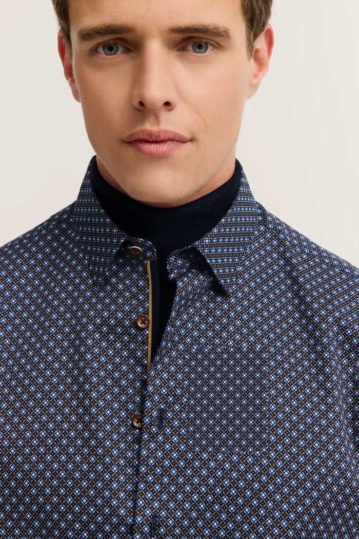 BUGATTI AOP EASY CARE L/S SHIRT 46943