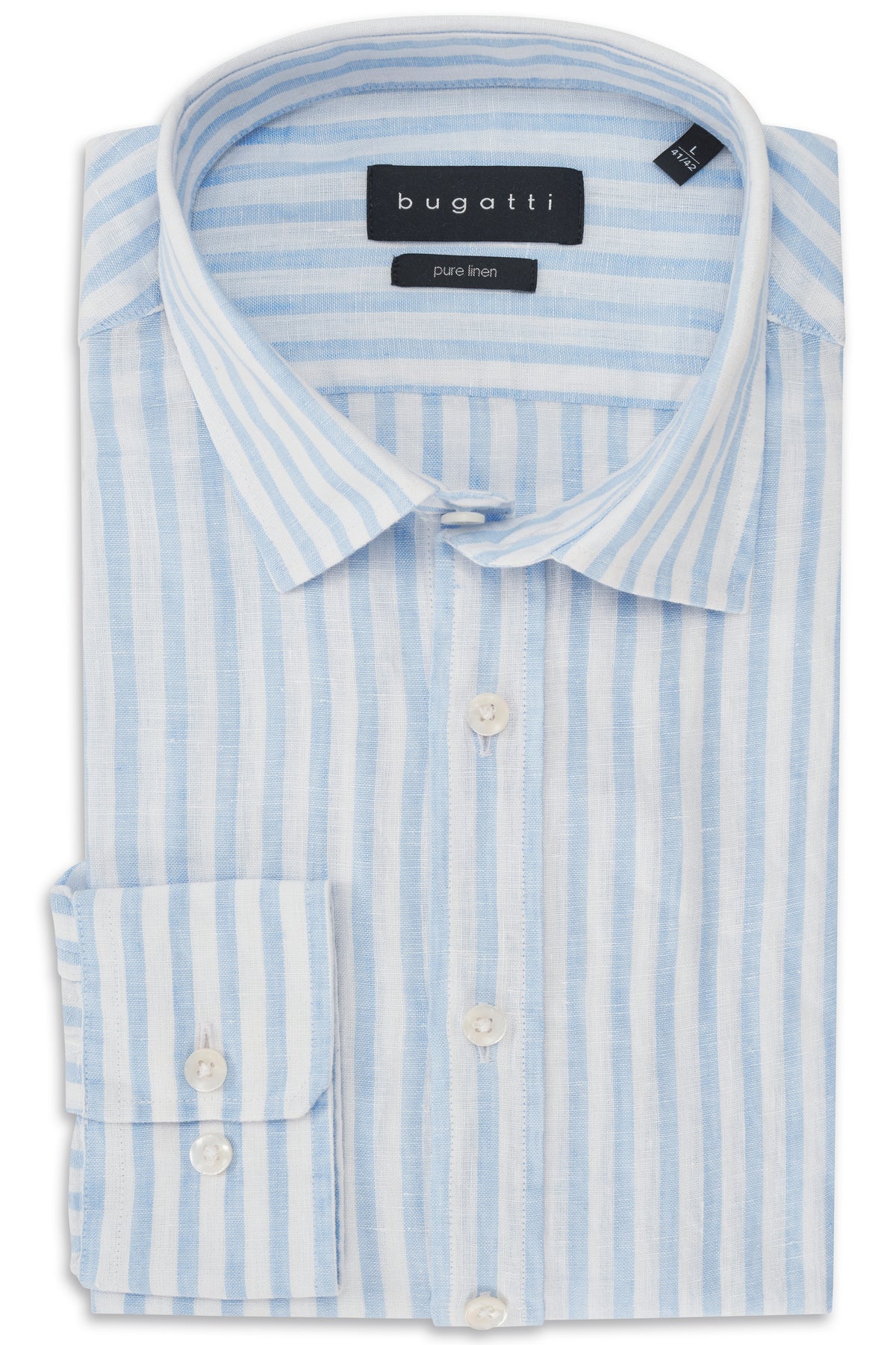 BUGATTI STRIPE LINEN L/S SHIRT 18901E