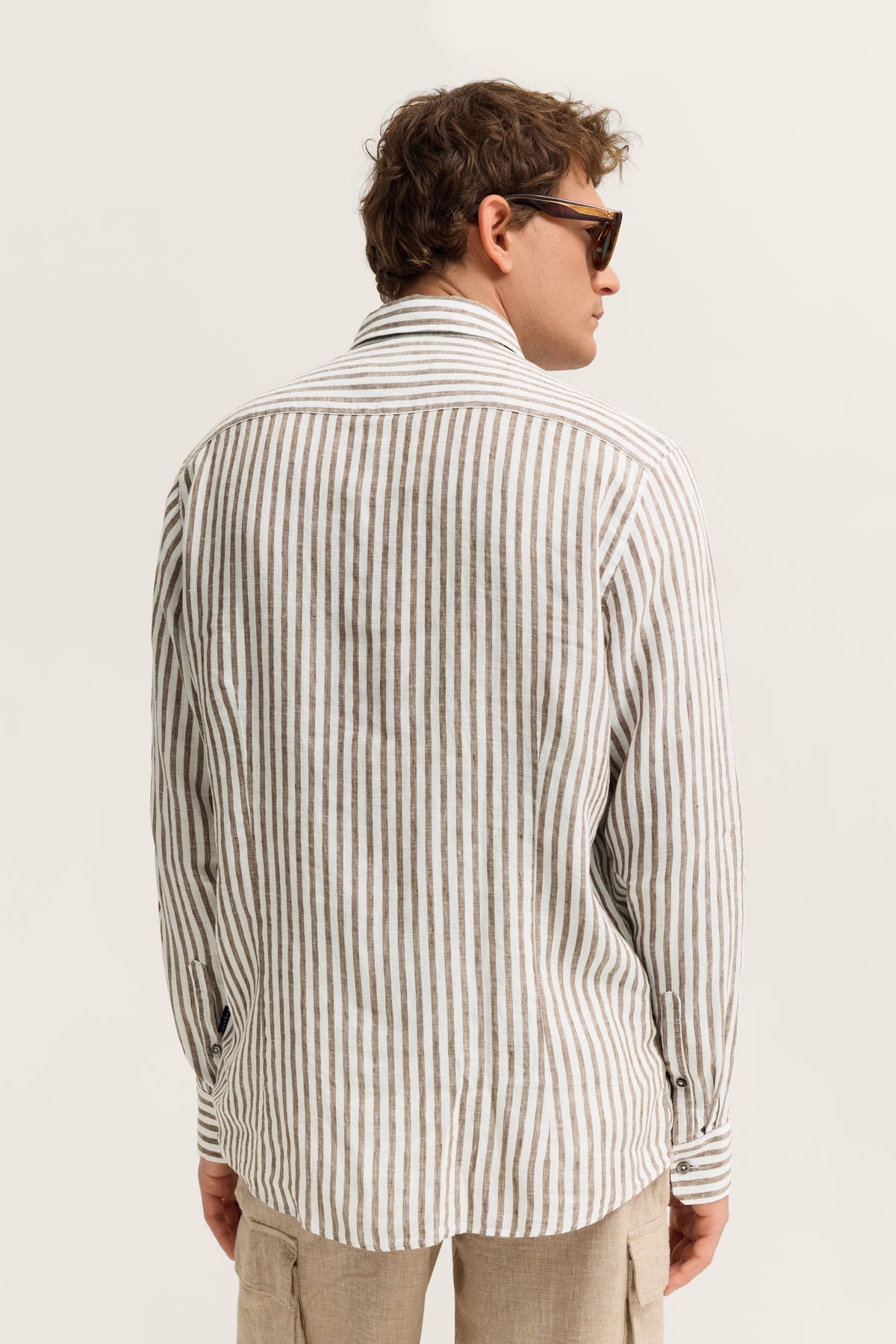 BUGATTI STRIPE LINEN L/S SHIRT 18901E