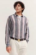 BUGATTI BOLD STRIPE LINEN L/S SHIRT 18909E
