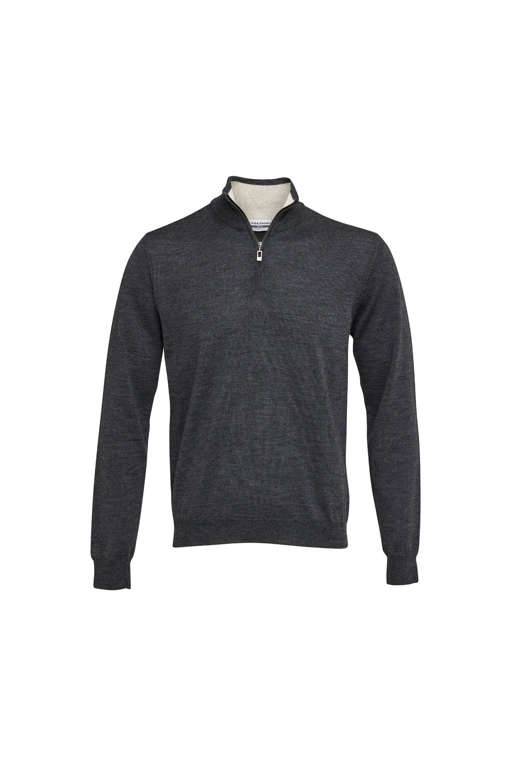 VISCONTI PURE ITALIAN MERINO MOCK ZIP NECK KNIT VISMZIP