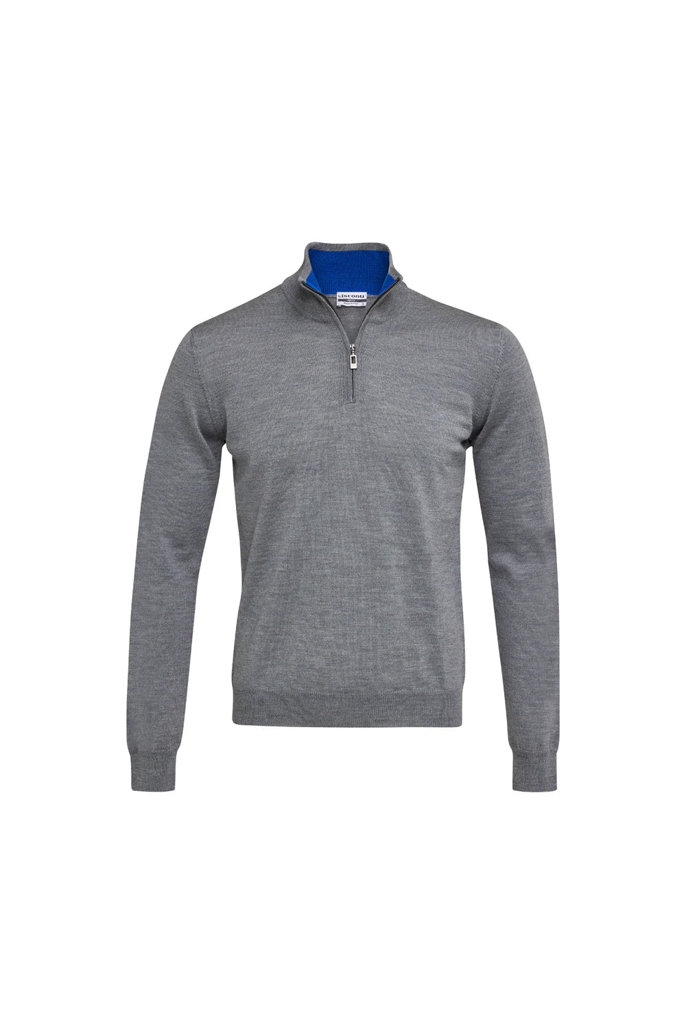 VISCONTI PURE ITALIAN MERINO MOCK ZIP NECK KNIT VISMZIP