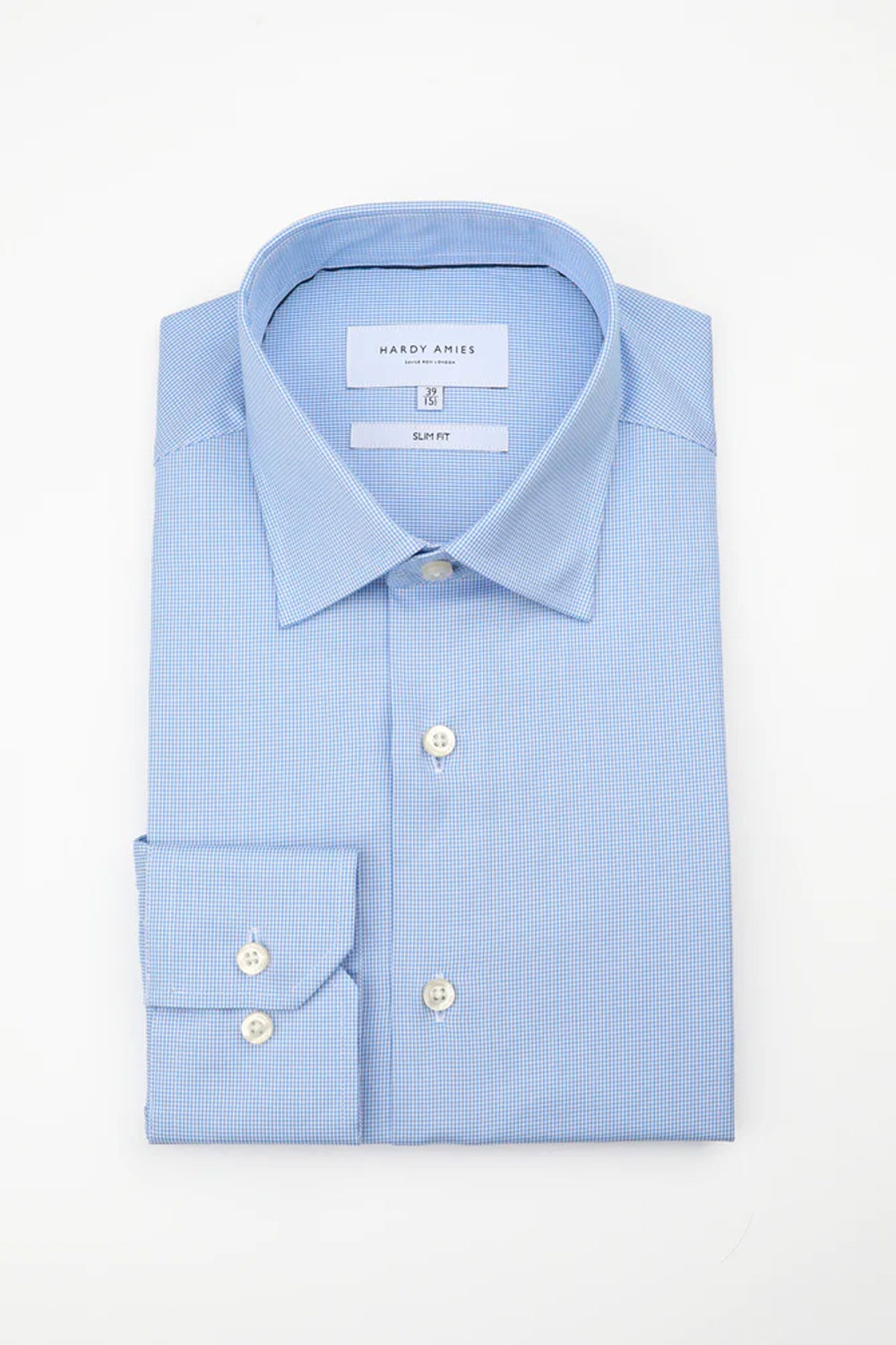 HARDY AMIES SLIM FIT PUPPY TOOTH DRESS SHIRT HA425SF