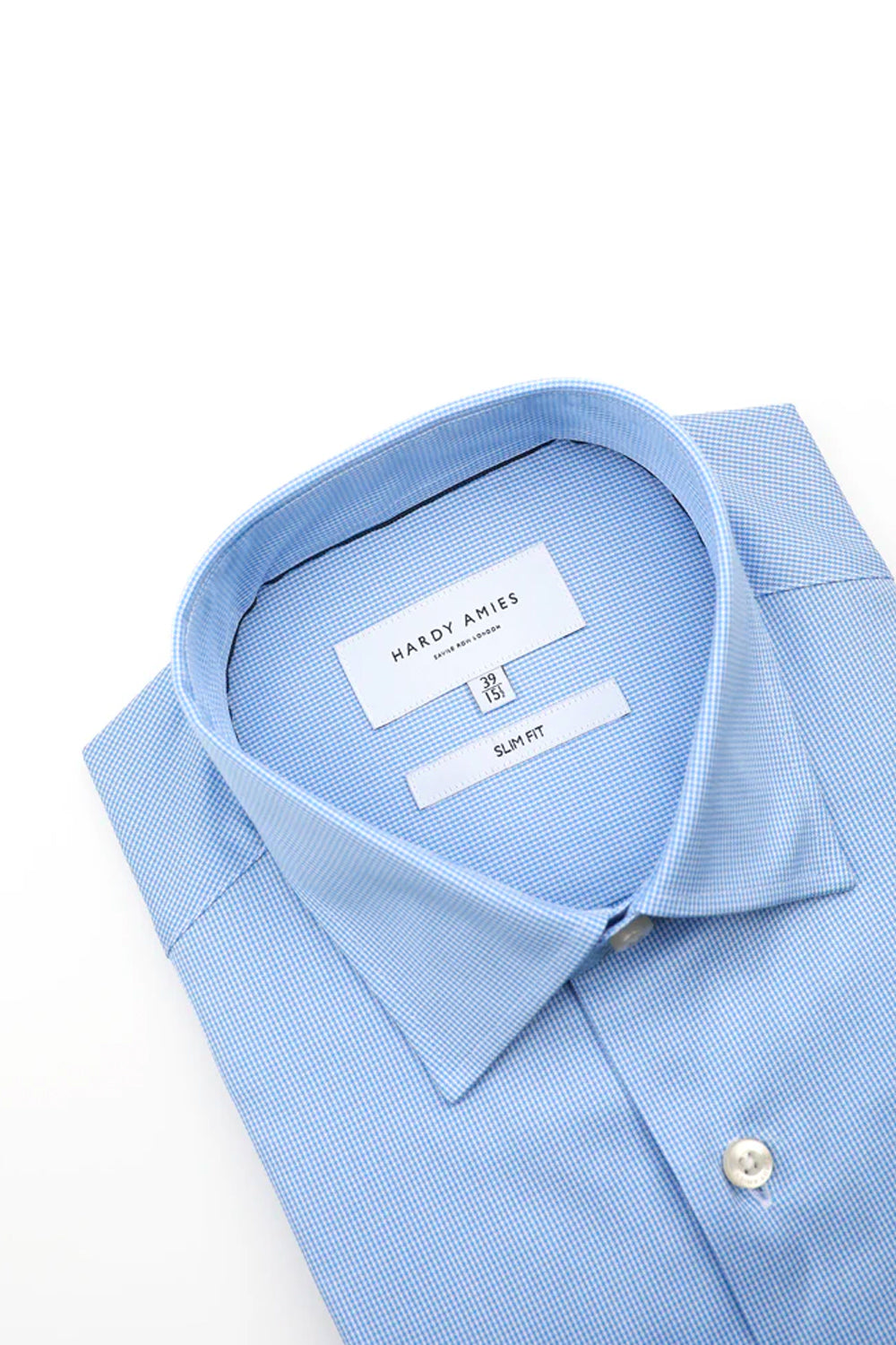 HARDY AMIES SLIM FIT PUPPY TOOTH DRESS SHIRT HA425SF