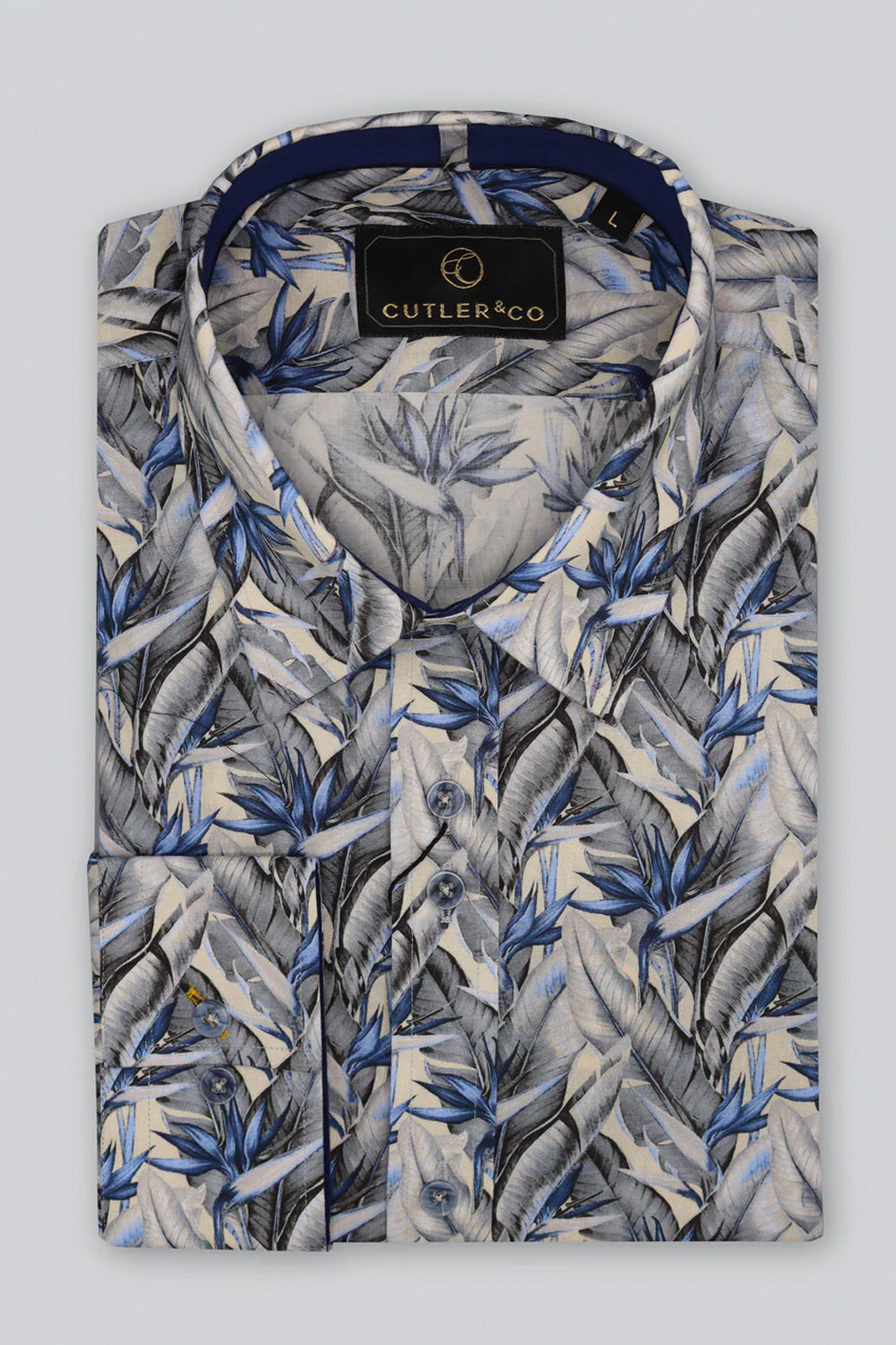 CUTLER & CO BLAKE L/S STRETCH COTTON PRINT SHIRT CW21178