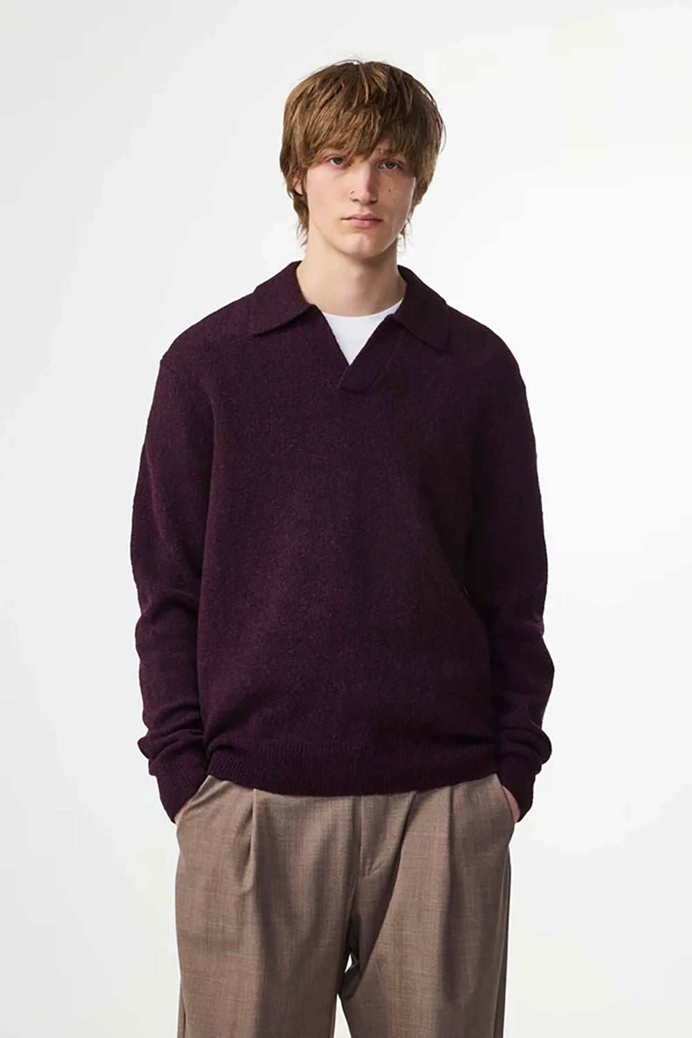 NN07 HOPE RECYCLED WOOL BLEND SKIPPER COLLAR L/S KNIT 6683