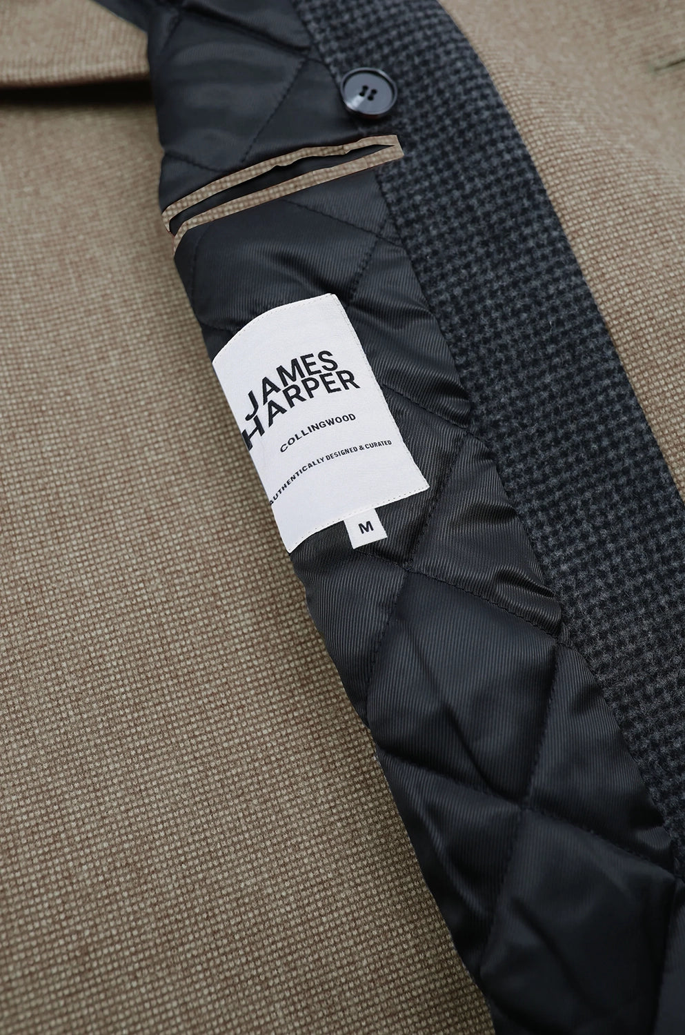 JAMES HARPER MINI CHECK PADDED DOUBLE BREASTED PEACOAT JHJ131
