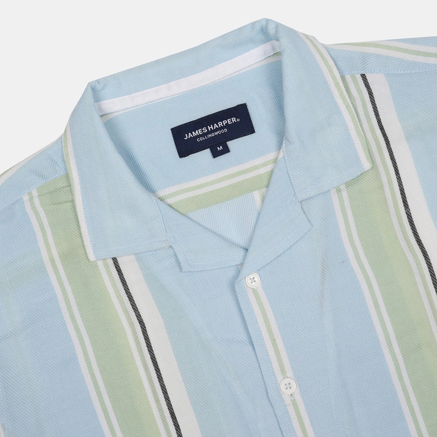 JAMES HARPER RELAXED FIT CUBAN COLLAR STRIPE S/S SHIRT JHS574