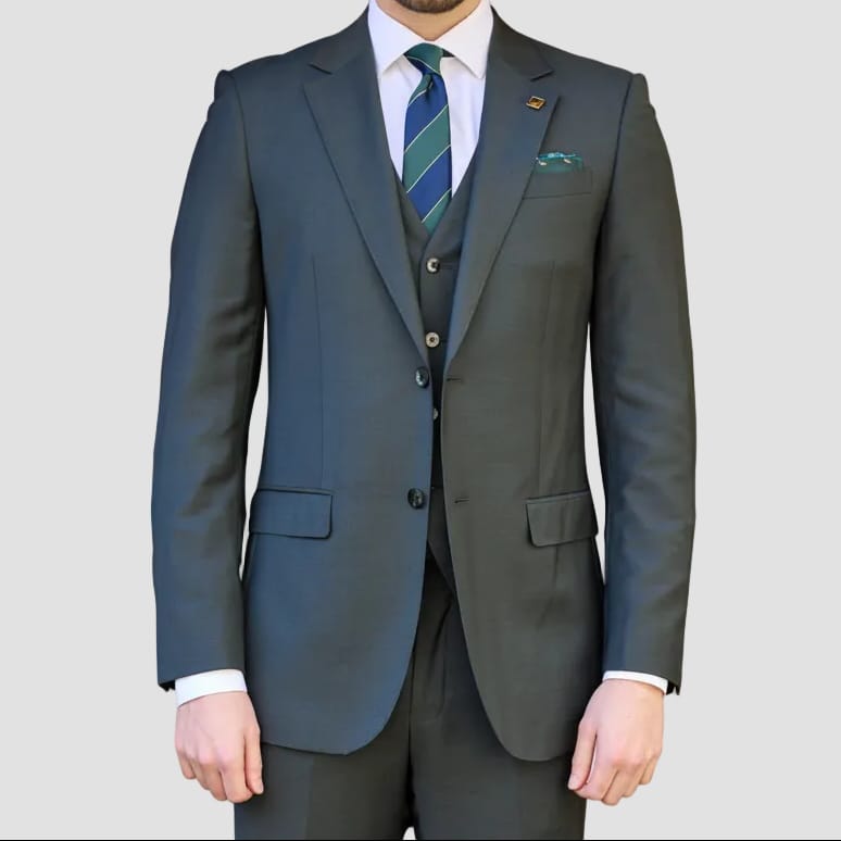 Savile Row Abram Paz Merino Wool Suit Jacket SJ01GLA in sage at Hartfords Menswear