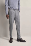 BUGATTI SINGLE PLEAT TAPERED FLANNEL STRETCH TROUSER 66181B