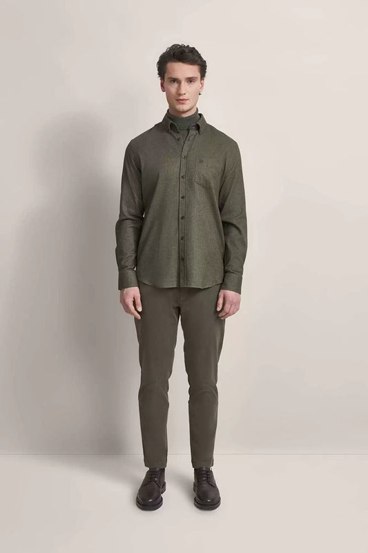 BUGATTI HERRINGBONE COTTON L/S SHIRT 68311B