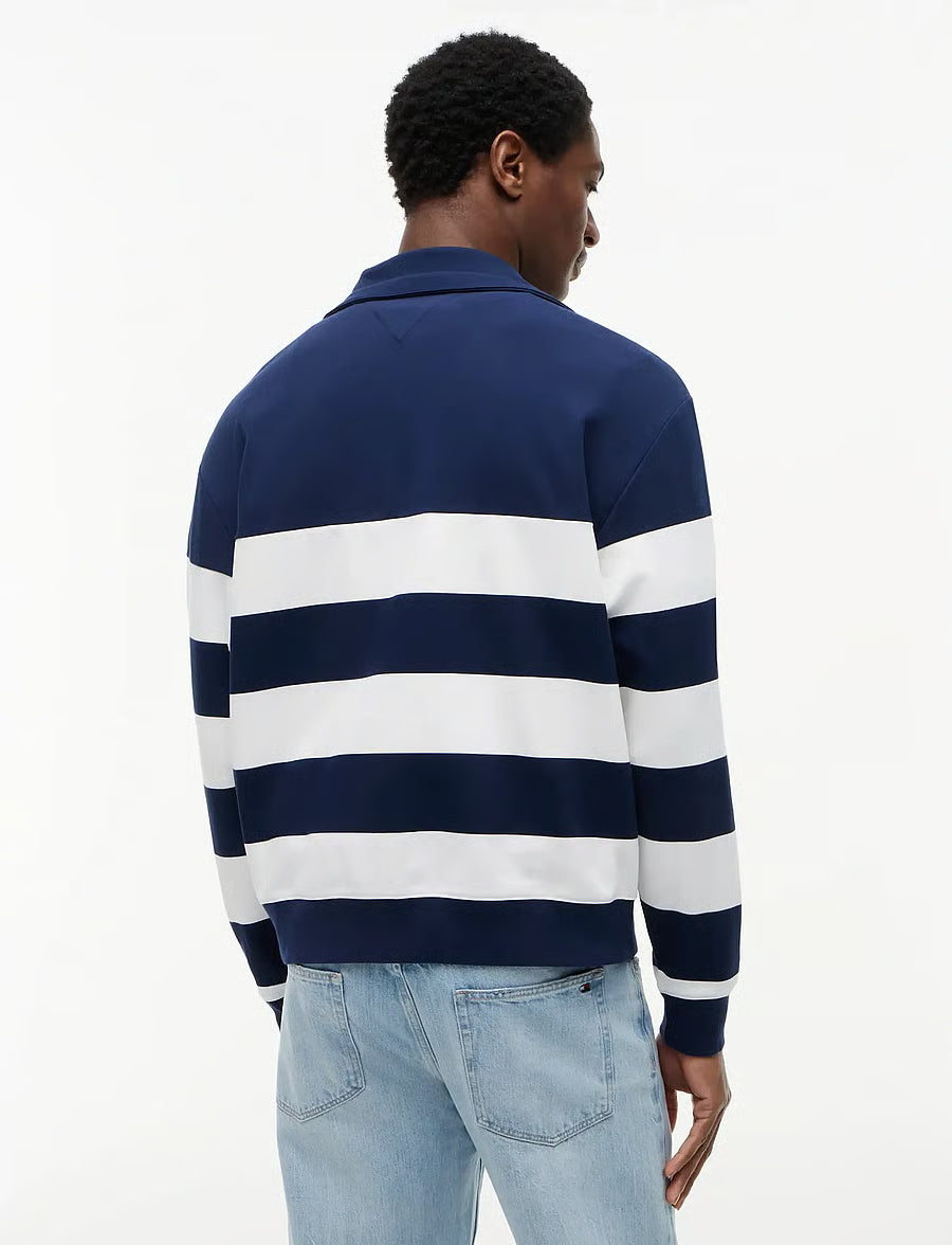 TOMMY HILFIGER NAUTICAL BLOCK STRIPE 1/4 ZIP SWEATSHIRT MW0MW43190