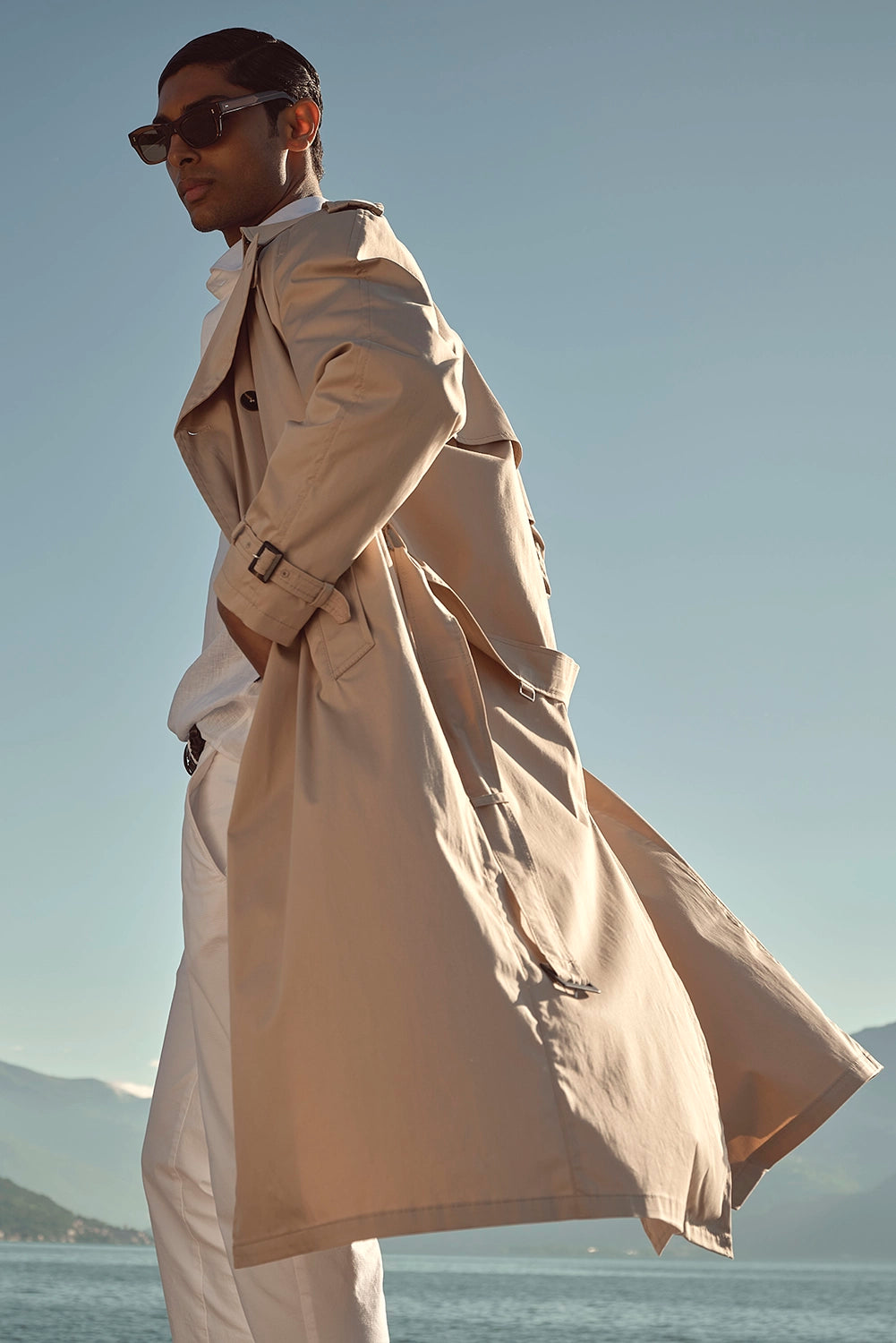 BUGATTI COTTON DOUBLE BREASTED TRENCHCOAT 7313