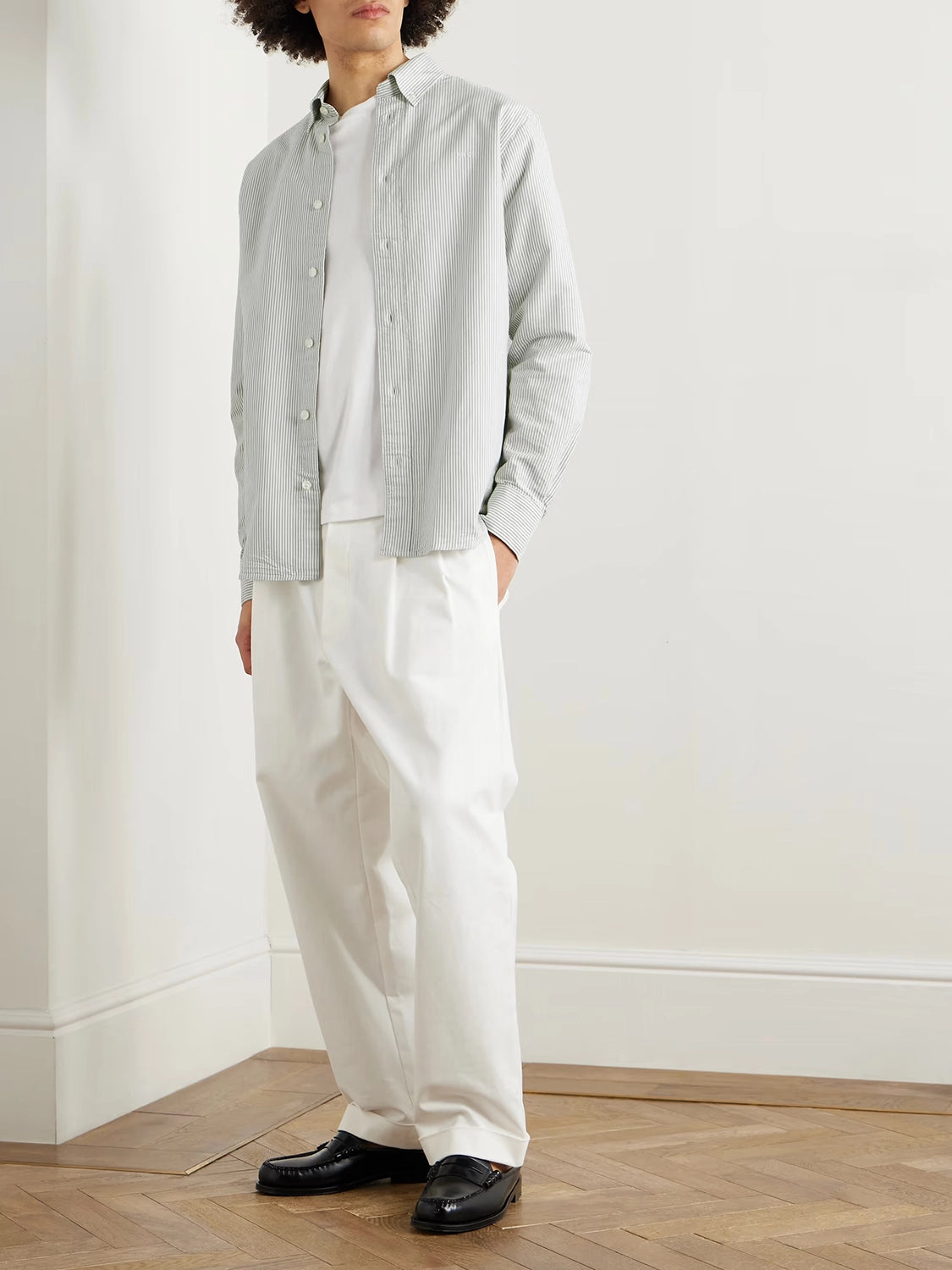 NN07 COLBY SOFT ORGANIC COTTON STRIPE BD LOGO L/S SHIRT 5910