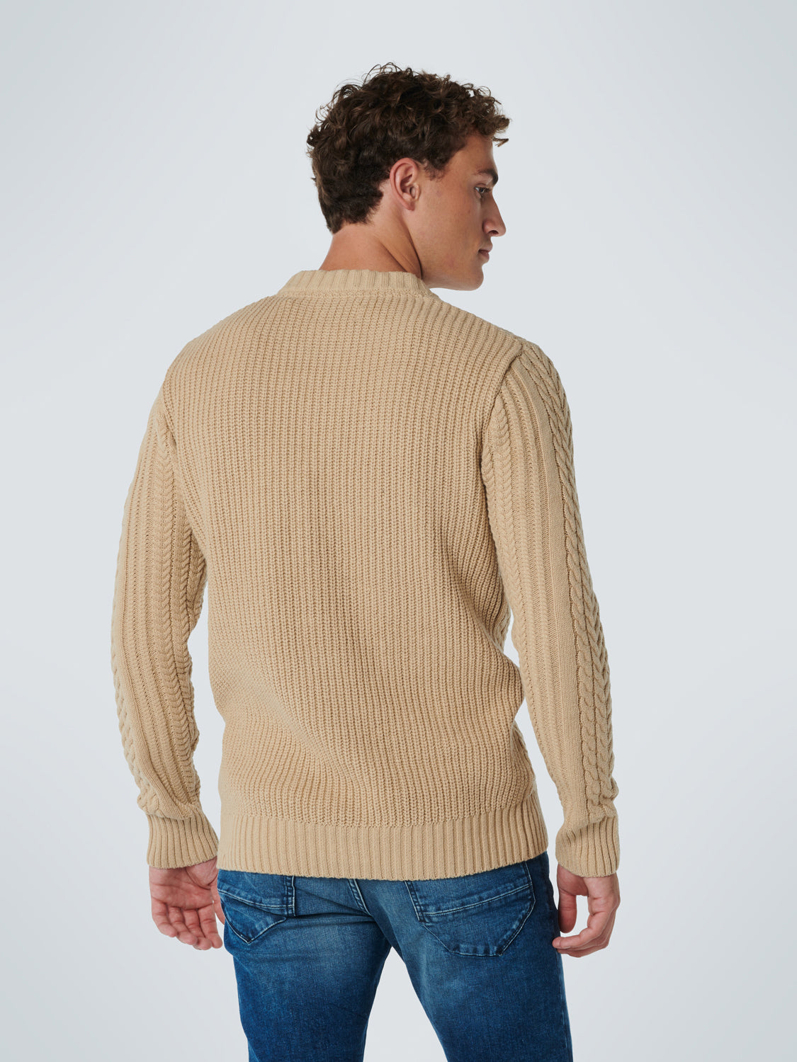 NXS CREW NECK CABLE KNIT PULLOVER