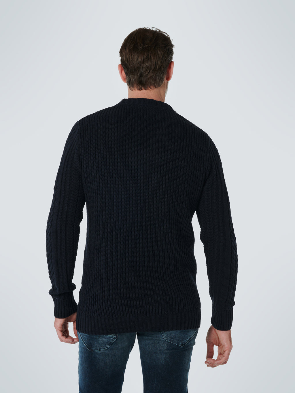 NXS CREW NECK CABLE KNIT PULLOVER
