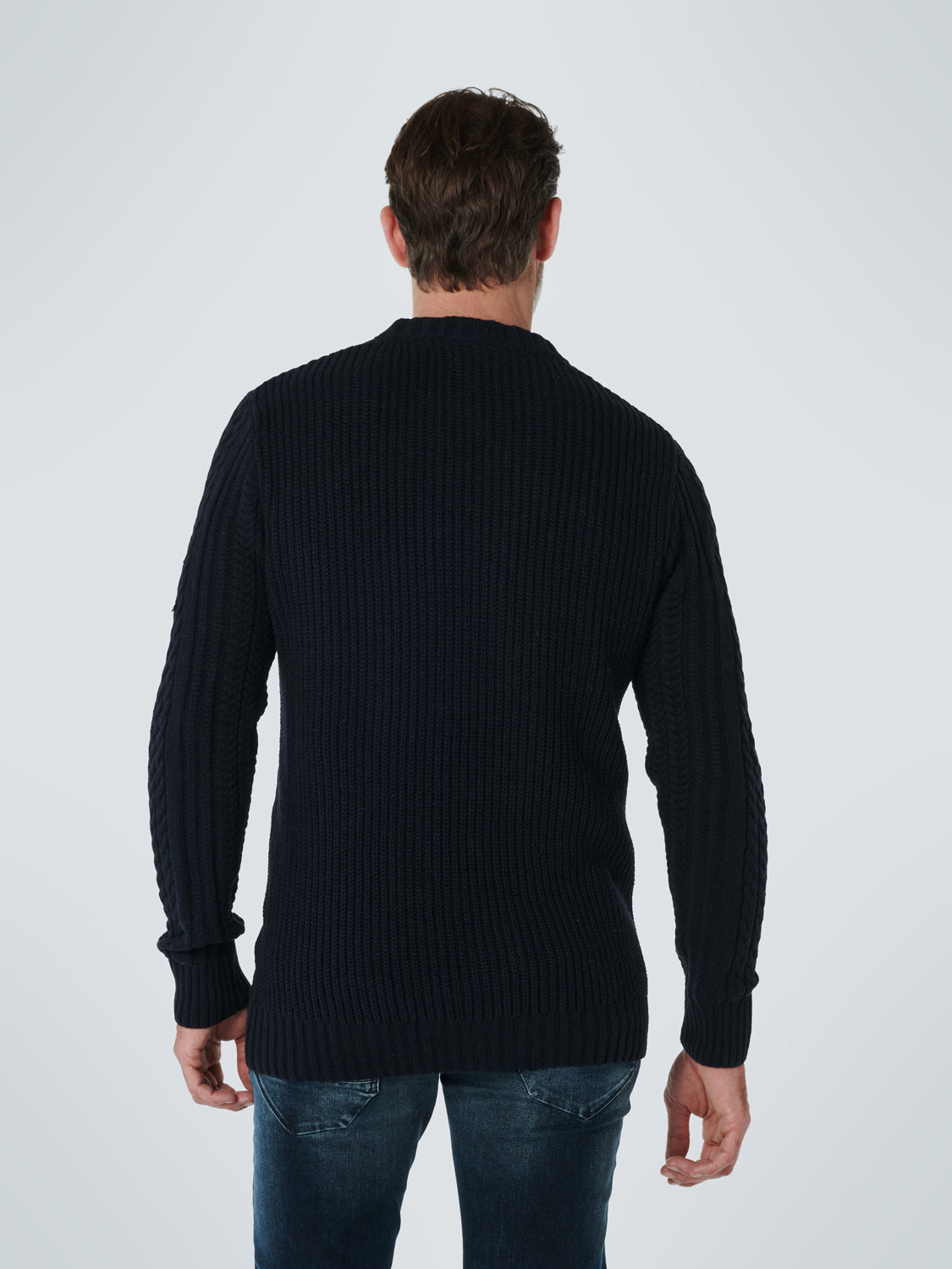NXS CREW NECK CABLE KNIT PULLOVER