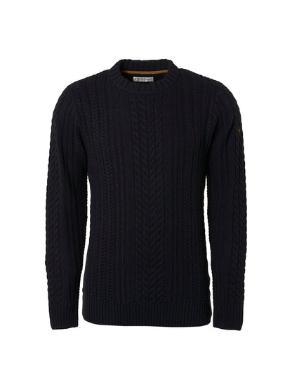 NXS CREW NECK CABLE KNIT PULLOVER
