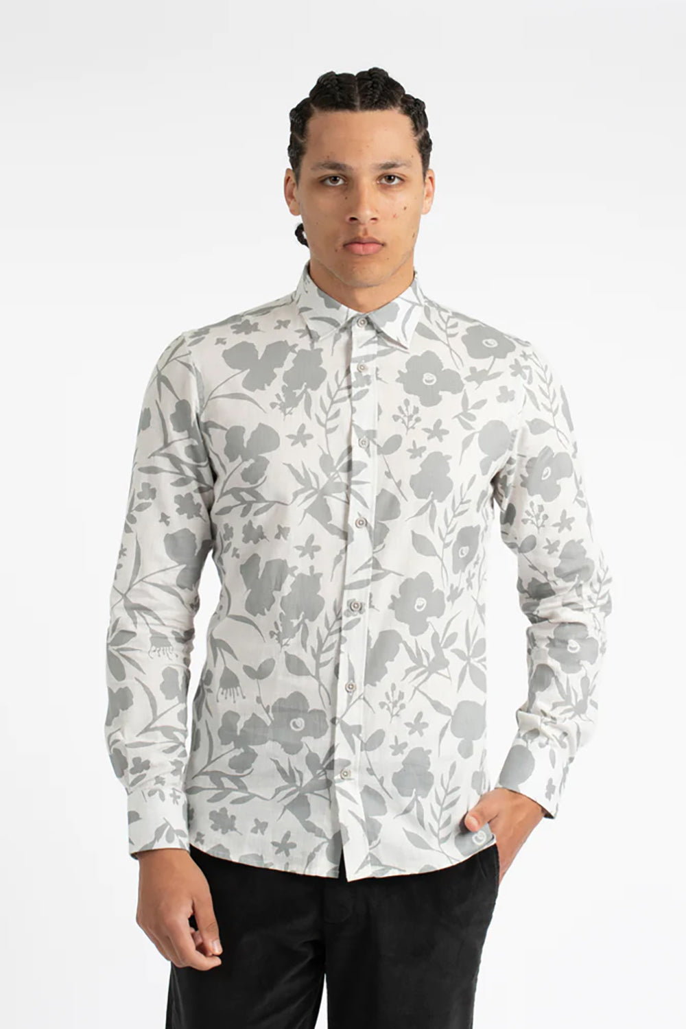 JH FLORAL COTTON FLANNEL L/S SHIRT