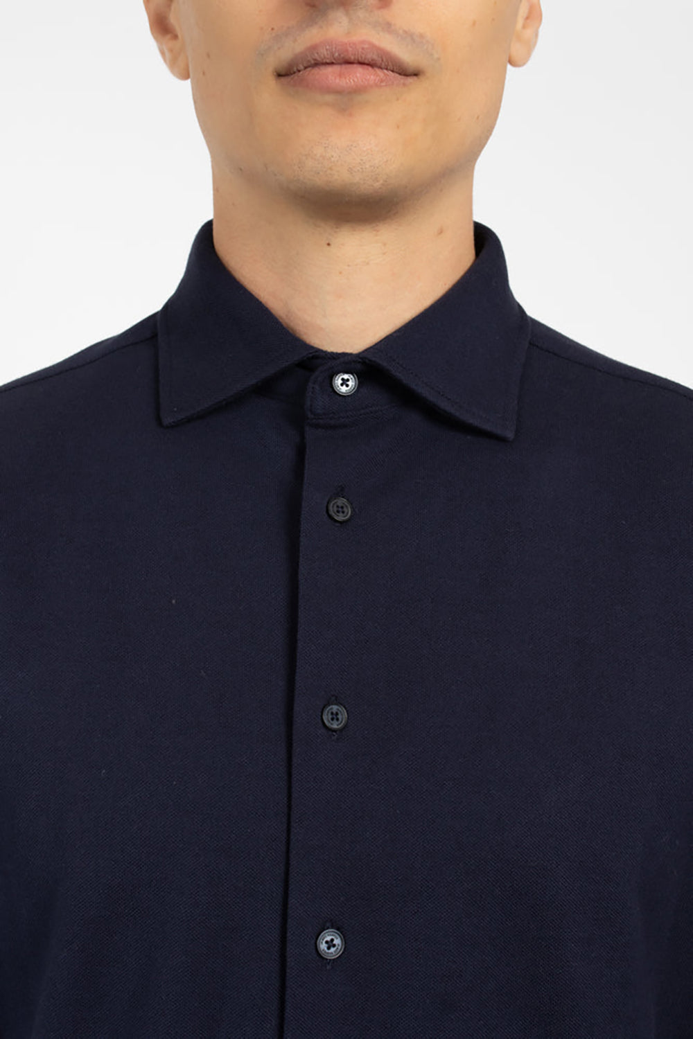 JAMES HARPER PIQUE KNITTED L/S COTTON SHIRT JHS483