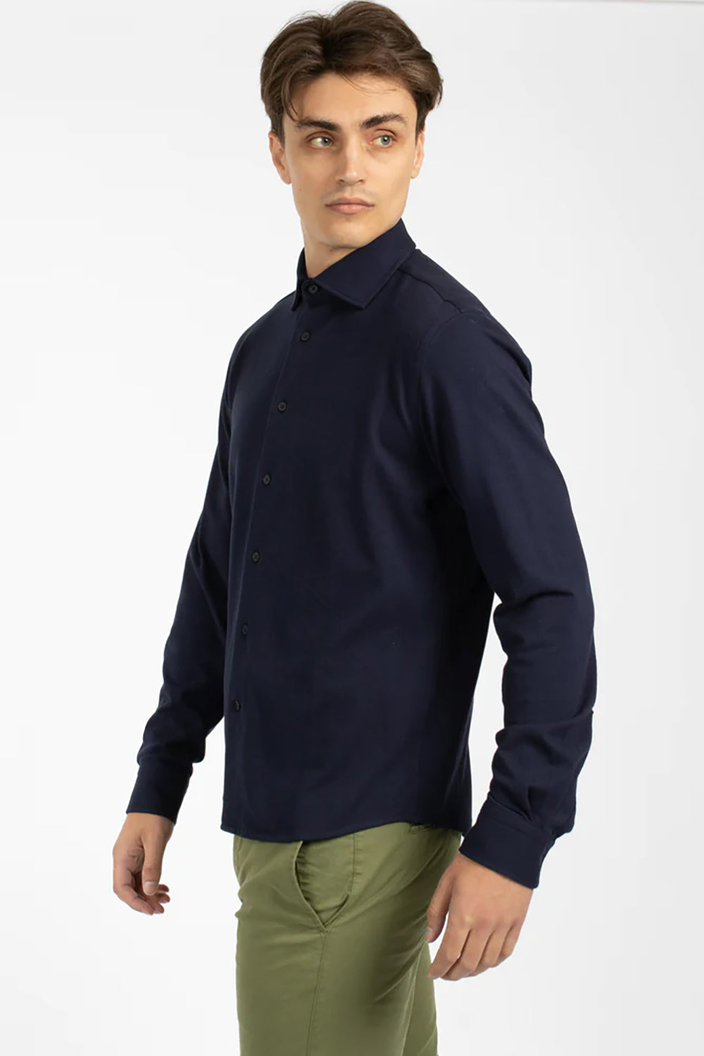 JAMES HARPER PIQUE KNITTED L/S COTTON SHIRT JHS483