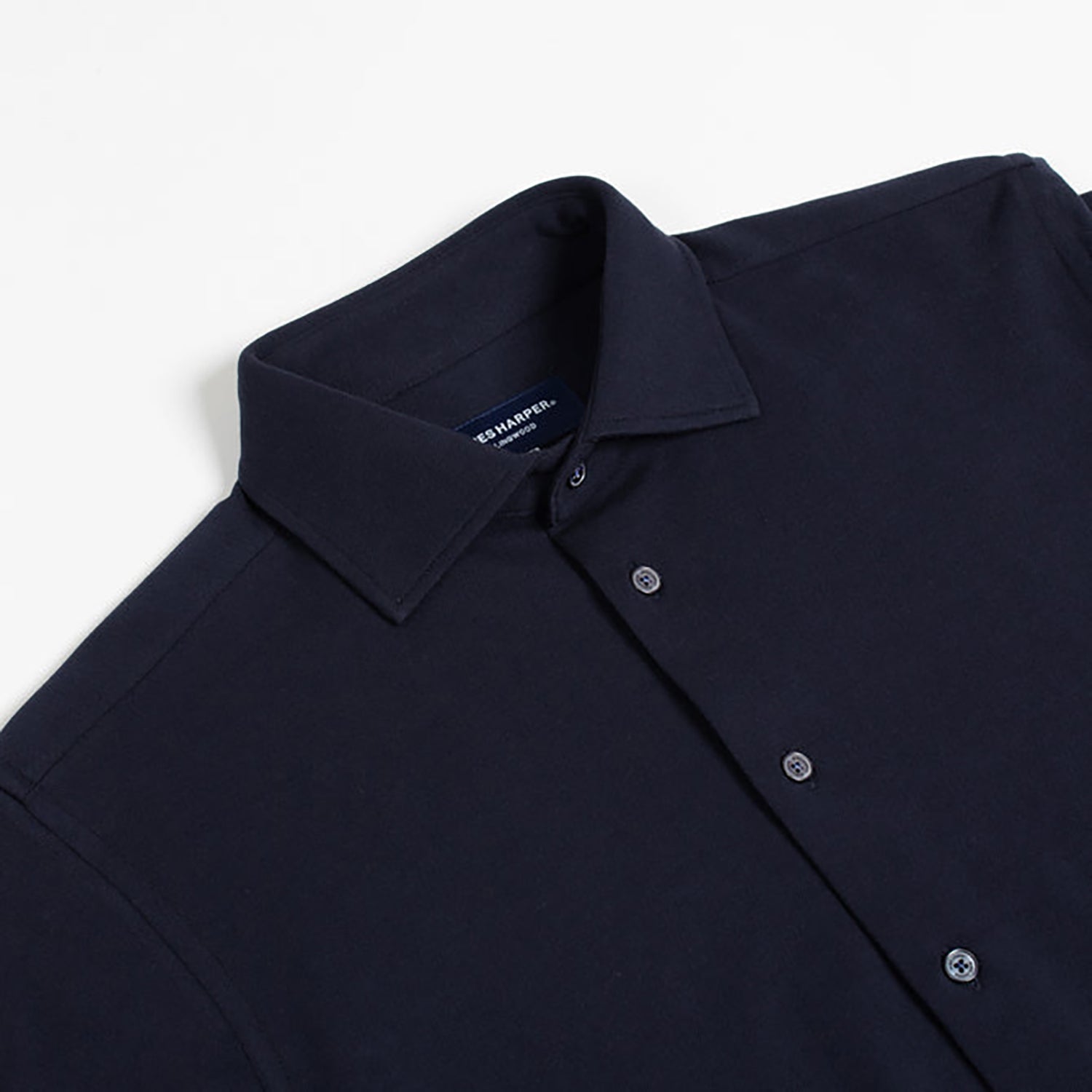JAMES HARPER PIQUE KNITTED L/S COTTON SHIRT JHS483