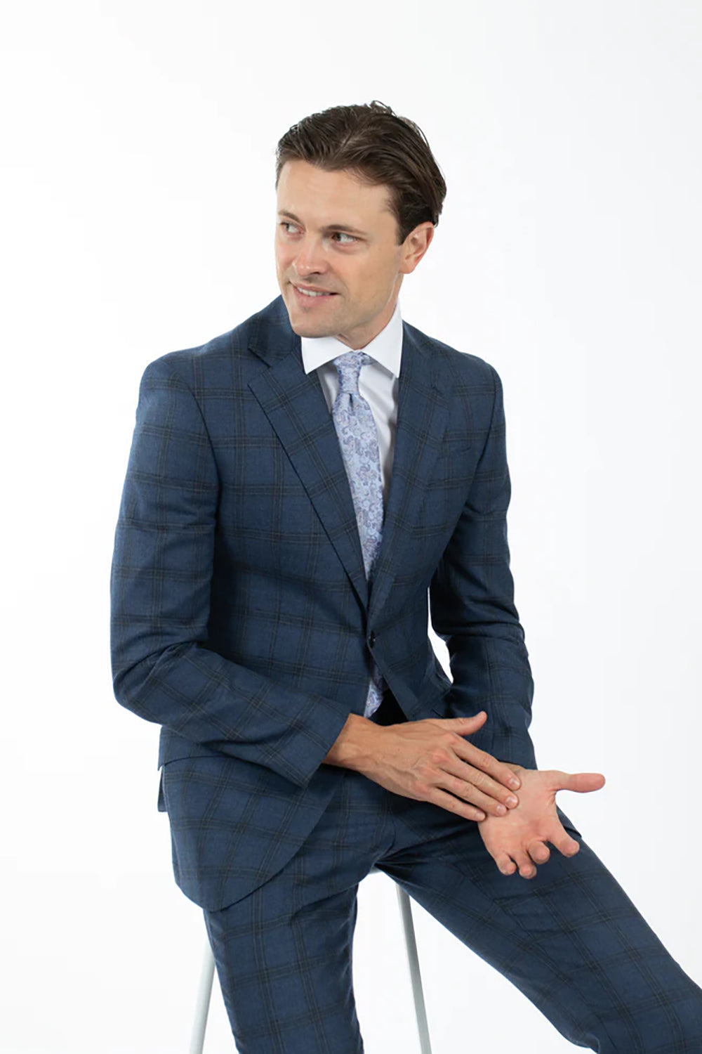 HARDY AMIES WINDOW PANE CHECK SUIT JACKET JKT501