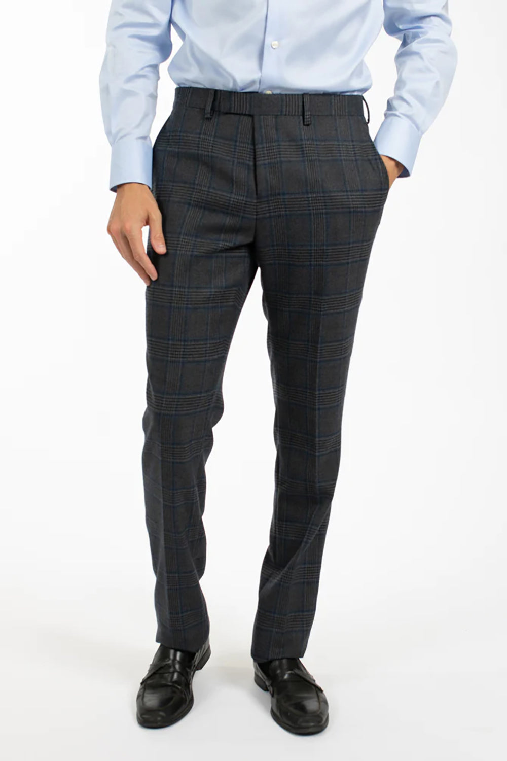 HARDY AMIES POW CHECK SUIT TROUSER PNT502