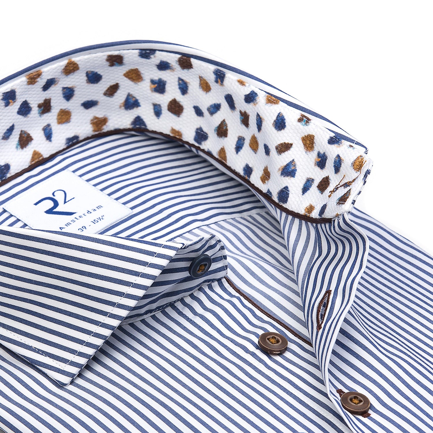 R2 AMSTERDAM STRIPE L/S DRESS SHIRT