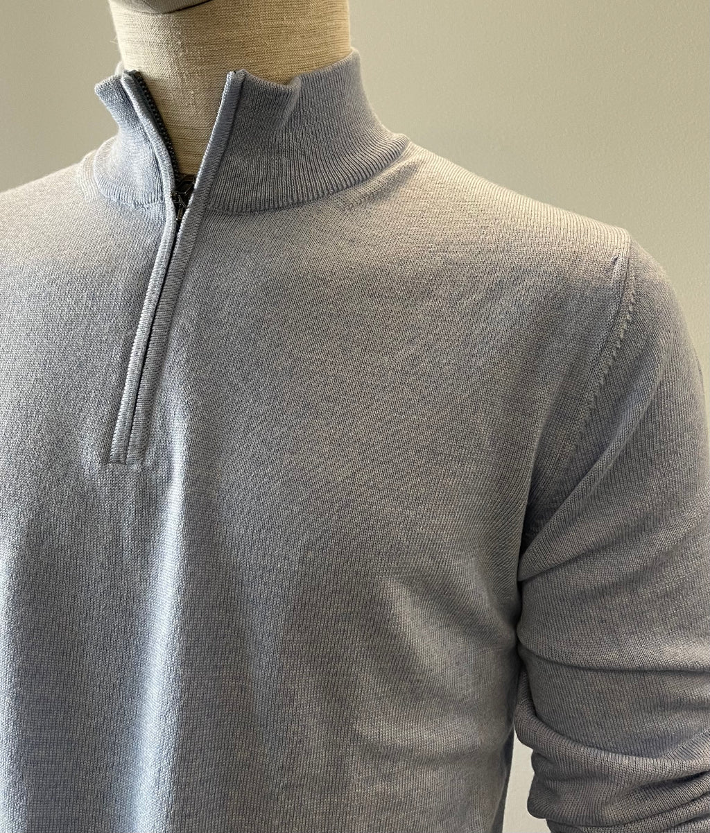 WOOL MOCK ZIP KNIT