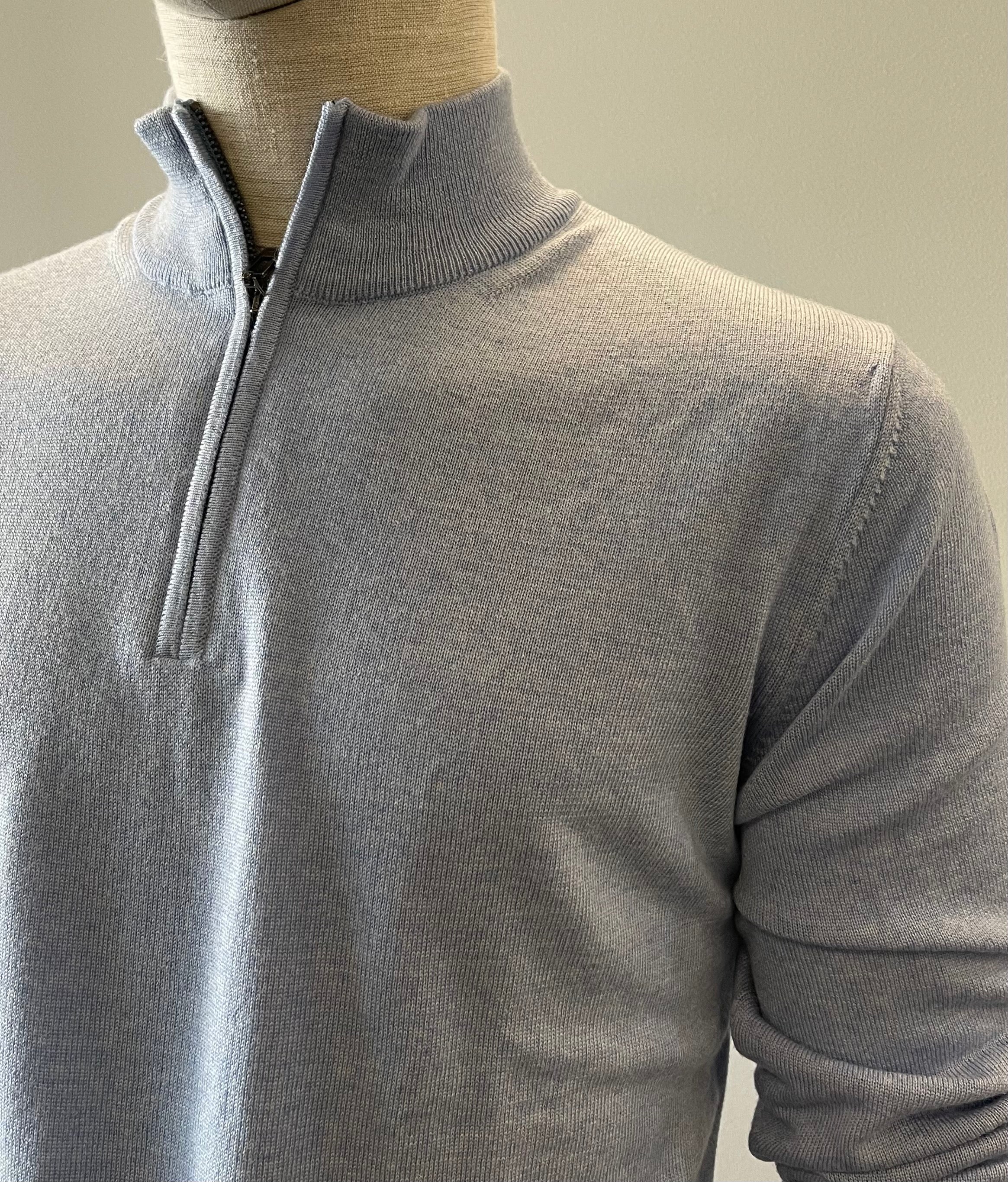 WOOL MOCK ZIP KNIT