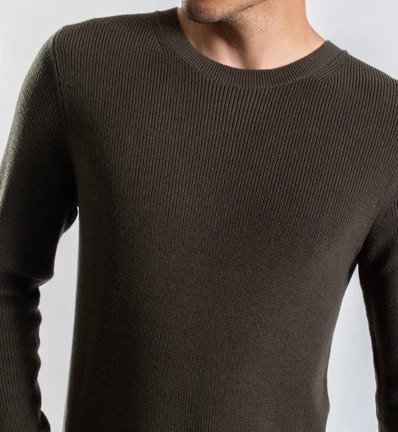 RIB CREW NECK KNIT