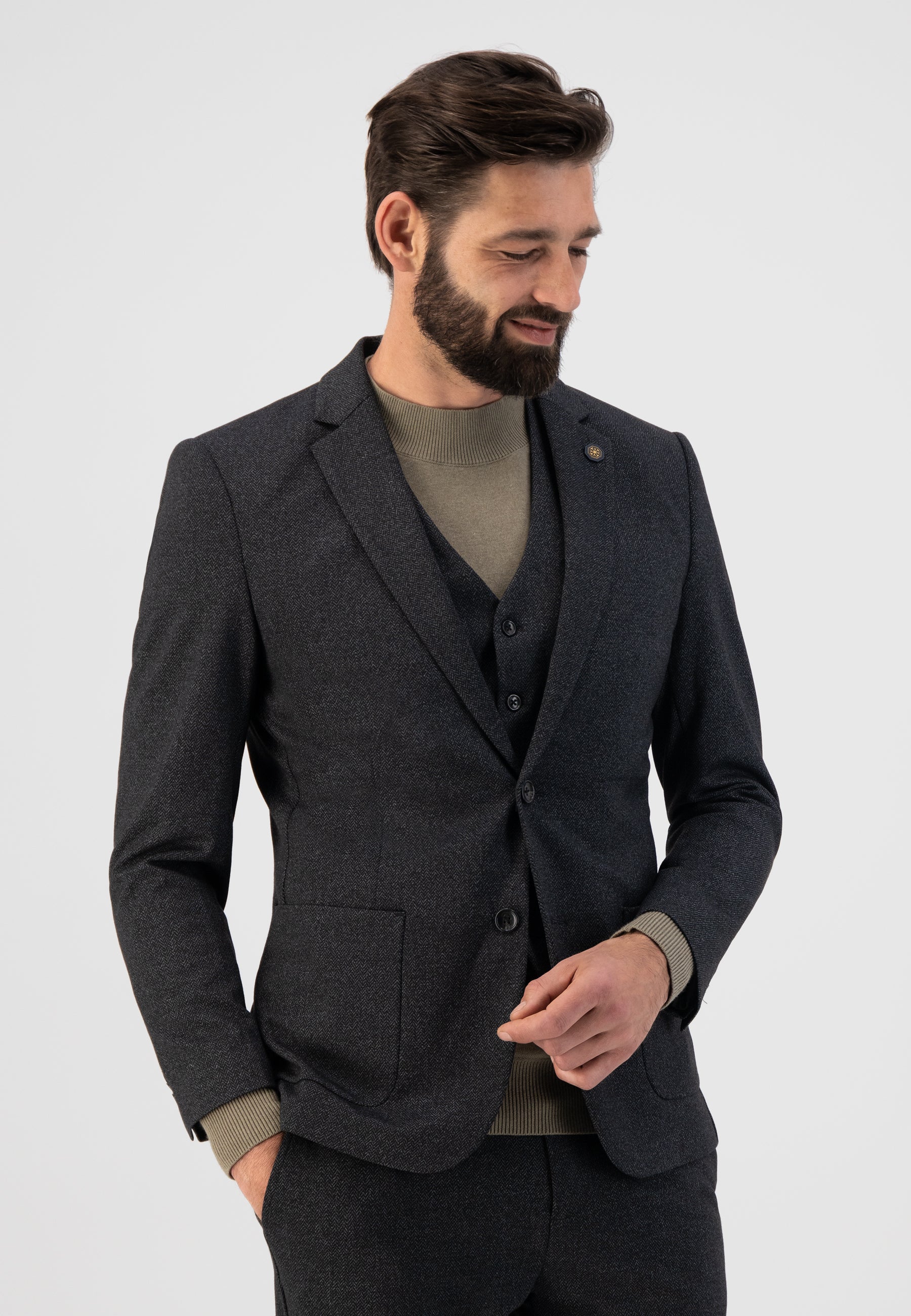 DSZ HERRINGBONE STRETCH BLAZER