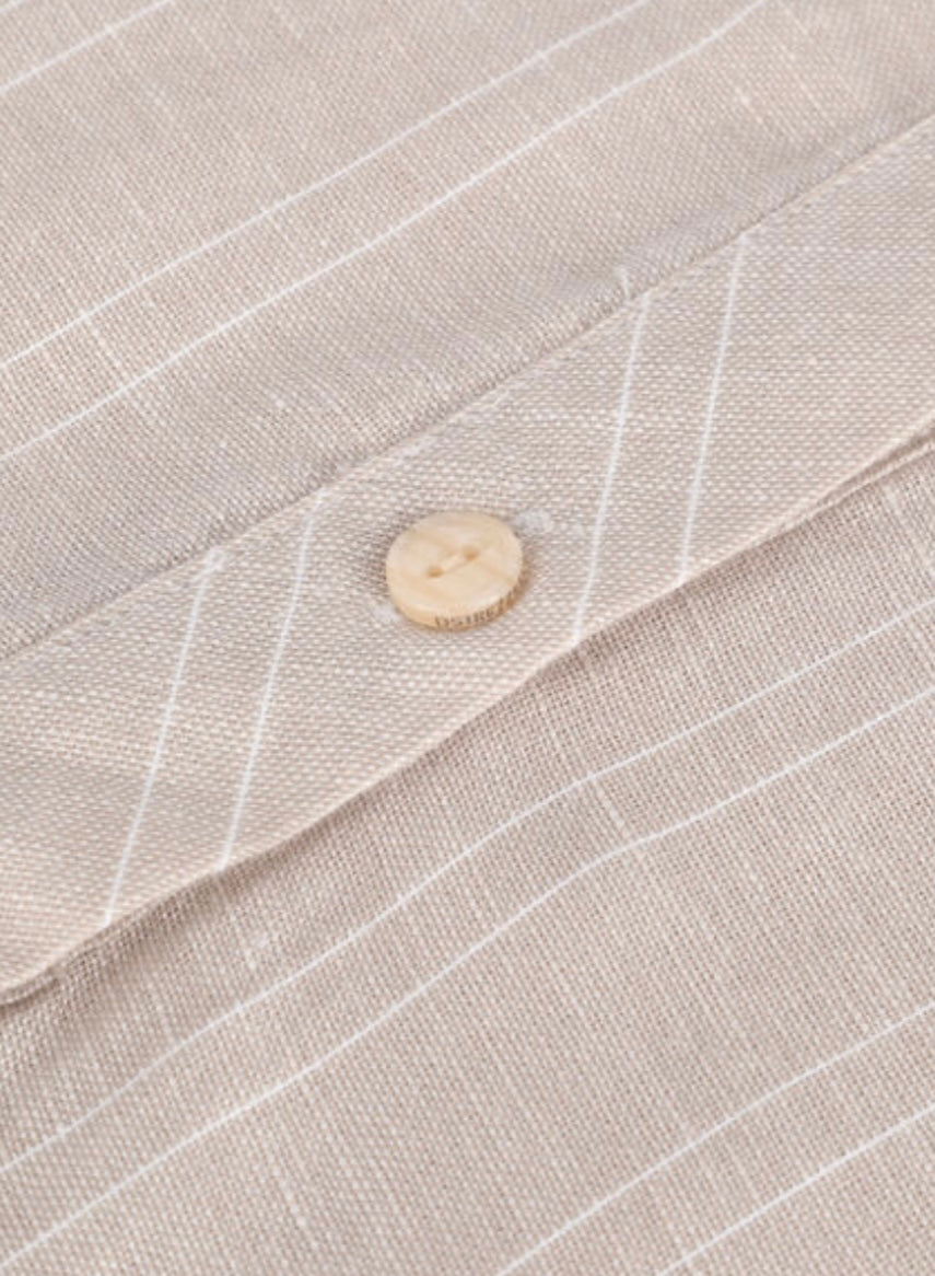DSZ MAO COLLAR STRIPE LINEN L/S SHIRT