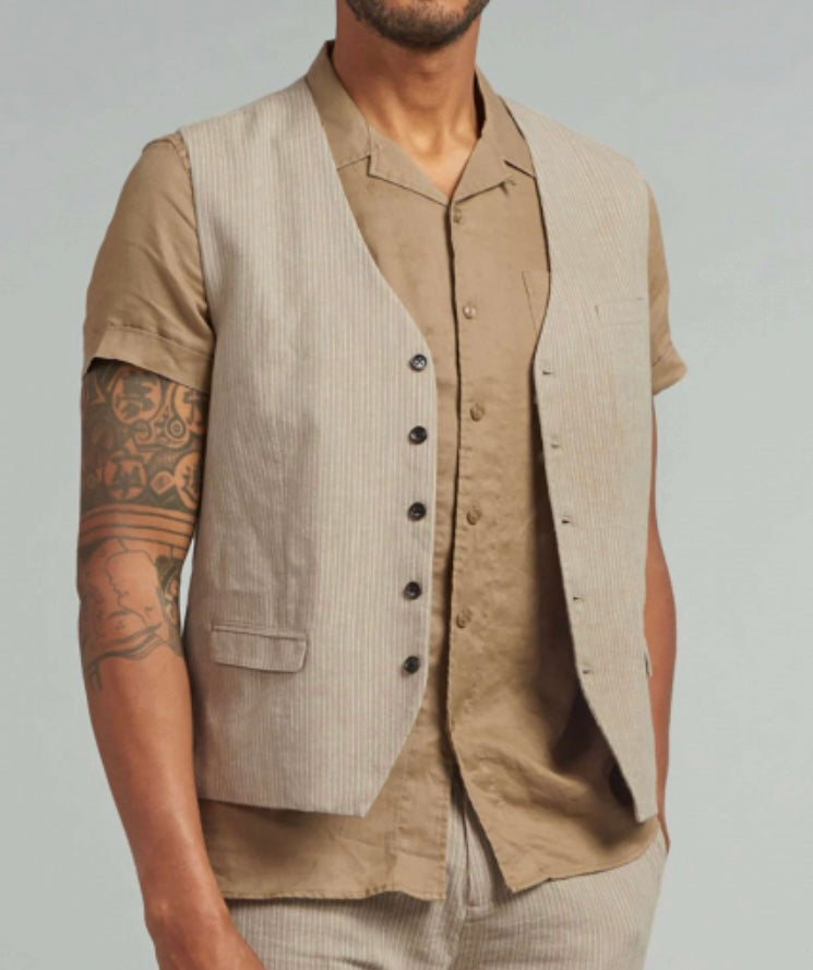 DSZ STRIPE LINEN WAISTCOAT