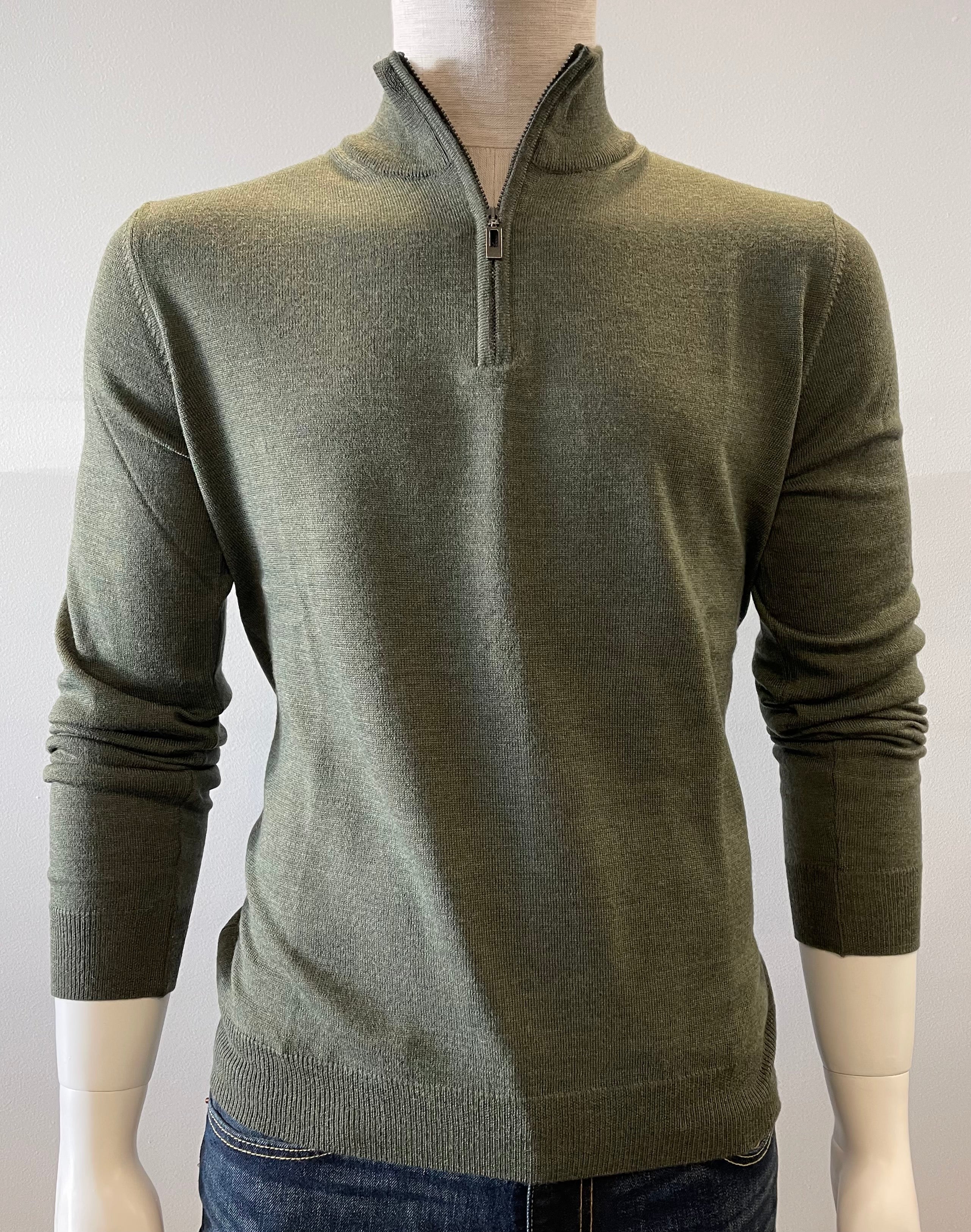 WOOL MOCK ZIP KNIT