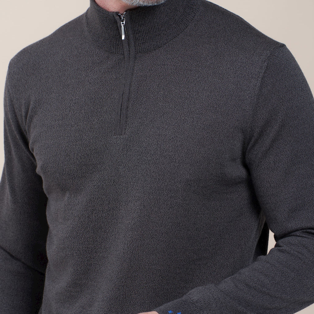 R2 MERINO WOOL 1/4 ZIP KNIT