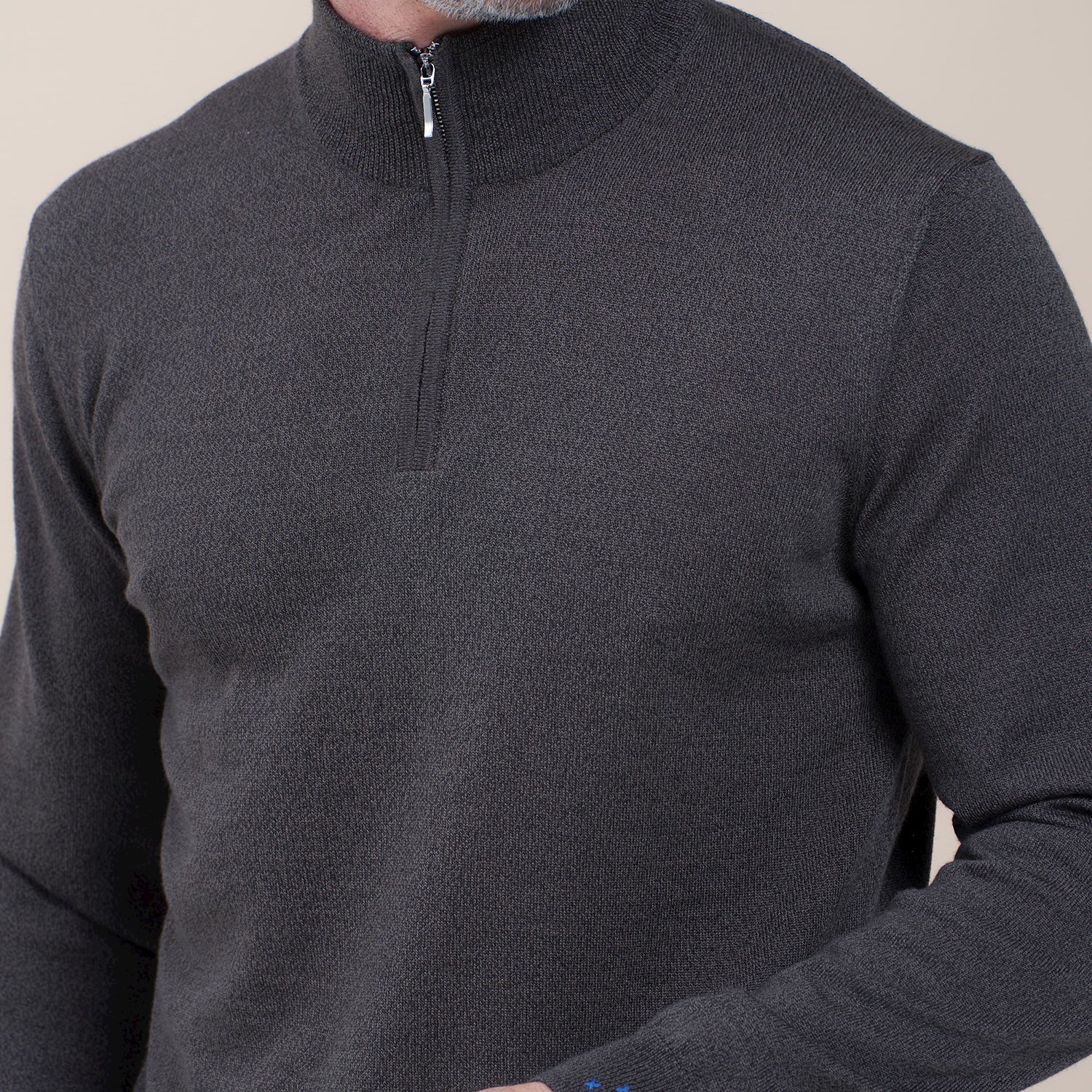 R2 MERINO WOOL 1/4 ZIP KNIT