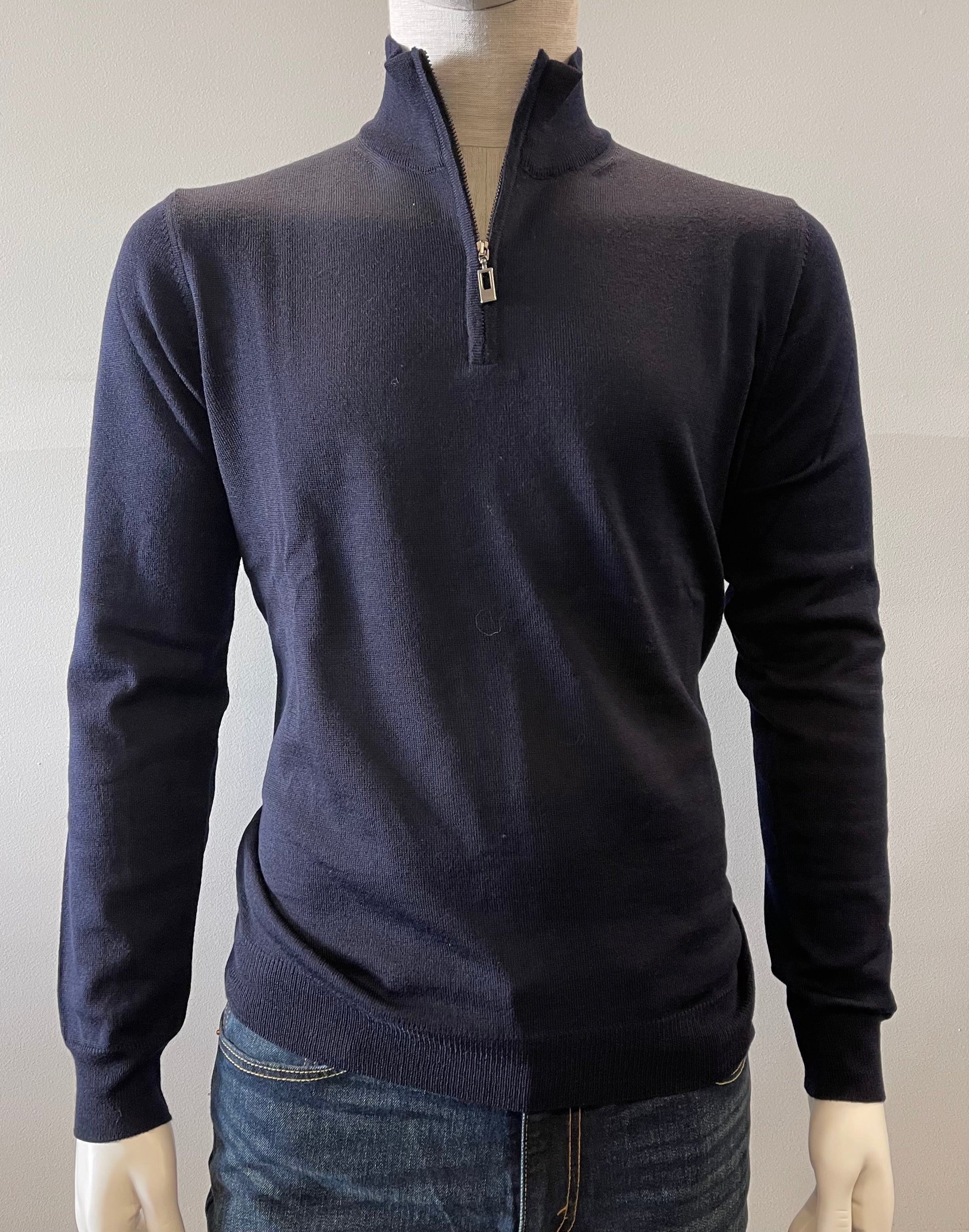 WOOL MOCK ZIP KNIT
